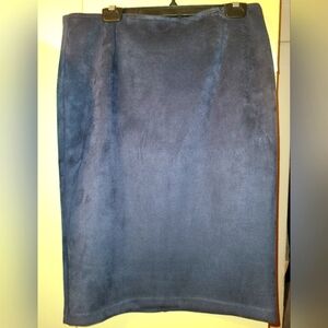 Navy Blue Suede Skirt